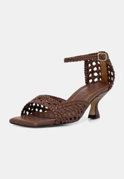 Souliers Martinez sandale cu toc jos din piele VERONICA imagine