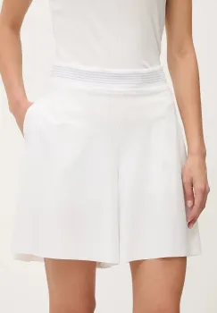 Sportalm pantaloni scurti culoarea alb, uni, high waist, 650205 imagine