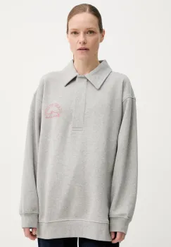 Stand Studio hanorac de bumbac Emberynn femei, culoarea gri, cu imprimeu, 66456-8505 imagine