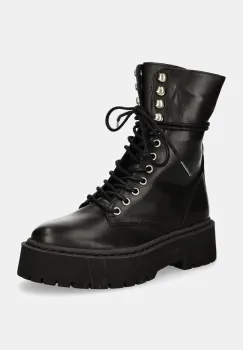 Steve Madden bocanci de piele Skywen femei, culoarea negru, cu platforma, SM11003283 imagine