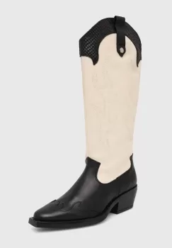 Steve Madden cizme de piele Wenda femei, culoarea negru, cu toc drept, SM11003097 imagine