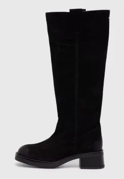 Steve Madden cizme din piele intoarsa Banner femei, culoarea negru, cu toc plat, SM11003092 imagine