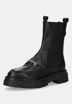 Steve Madden ghete chelsea de piele Kasey culoarea negru, cu toc plat, 11004947 imagine