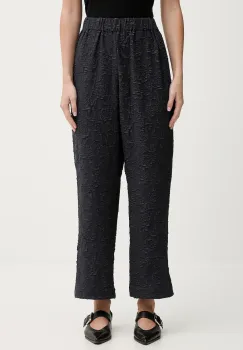 Stine Goya pantaloni culoarea bleumarin, drept, high waist, SG-PS26-P043-2458 imagine