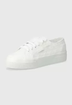 Superga tenisi 2740 FLOWER SANGALLO femei, culoarea alb, S2148KW imagine