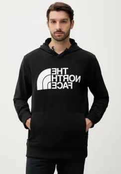 The North Face bluza Tekno culoarea negru, cu gluga, cu imprimeu, NF0A82V64H01 imagine