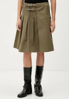 The Ragged Priest fusta din bumbac culoarea verde, mini, evazati, RPAW251016WV imagine