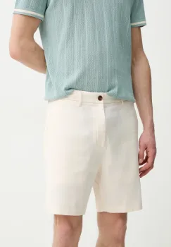 Theory pantaloni scurti din in barbati, culoarea bej, P0373206 imagine