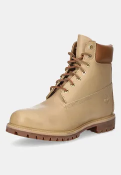 Timberland bocanci de piele Premium 6 In Lace Waterproof culoarea bej, TB0A2P6WEN21 imagine