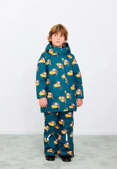 Tinycottons geaca copii DOGS SNOW JACKET culoarea turcoaz, AW25-041 imagine