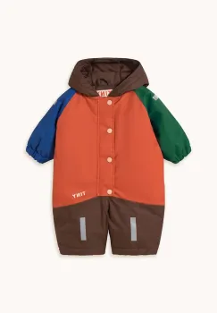 Tinycottons salopeta COLOR BLOCK SNOW ONE-PIECE culoarea maro, AW25-044 imagine