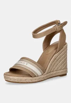 Tommy Hilfiger espadrile cu pana pentru femei HIGH WEDGE ESPAD WEBBING imagine