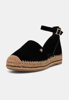 Tommy Hilfiger espadrile cu platforma de dama din piele intoarsa TH PLATFORM ESPAD SUEDE STRAP imagine