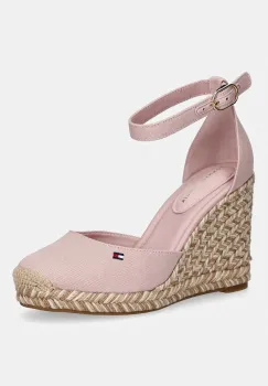 Tommy Hilfiger espadrile cu talpa compensata pentru femei FLAG HIGH WEDGE ESPAD CLOSED TOE imagine