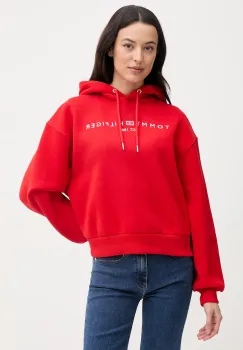 Tommy Hilfiger hanorac cu gluga feminin cu bumbac imagine
