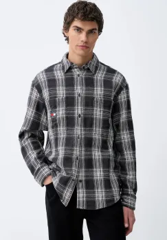 Tommy Jeans camasa din bumbac culoarea gri, cu guler clasic, regular, DM0DM22411 imagine