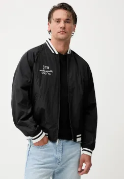 Tommy Jeans geaca bomber culoarea negru, de tranzitie, DM0DM21668 imagine