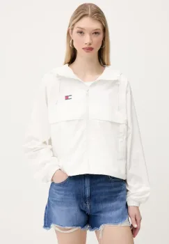 Tommy Jeans geaca culoarea alb, de tranzitie, oversize, DW0DW20672 imagine