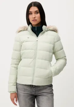 Tommy Jeans geaca de puf culoarea bej, DW0DW18312 imagine