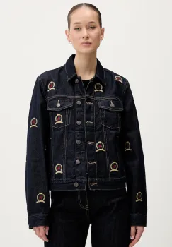 Tommy Jeans geaca jeans culoarea albastru marin, de tranzitie, DW0DW22729 imagine