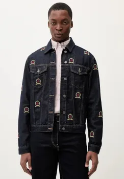 Tommy Jeans geaca jeans culoarea bleumarin, de tranzitie, DM0DM22988 imagine