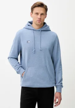 Tommy Jeans hanorac de bumbac cu gluga, melanj, DM0DM21922 imagine