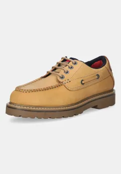 Tommy Jeans pantofi din nubuc ARCHIVE 01 BOAT SHOE culoarea bej, EM0EM01703 imagine