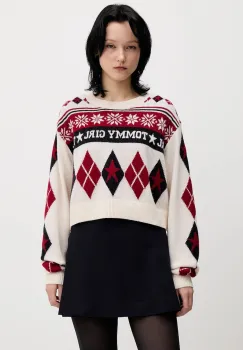 Tommy Jeans pulover de lana culoarea bej, DW0DW22498 imagine