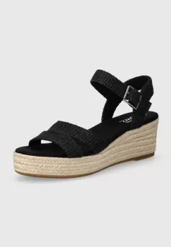 Toms espadrile Audrey culoarea negru, toc pana, 10020749 imagine