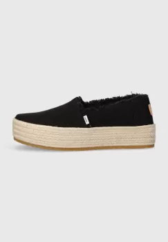 Toms espadrile Valencia culoarea negru, cu platforma, 10019795 imagine