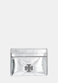 Tory Burch carcasa din piele Kira Diamond culoarea argintiu, 175016-040 imagine