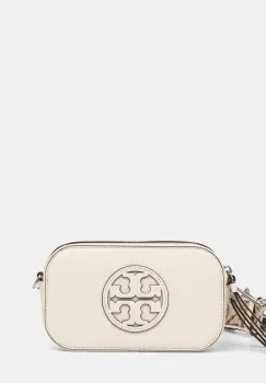 Tory Burch geanta de piele Miller Mini Crossbody culoarea bej, 171955-104 imagine