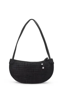 Tous geanta de mana din piele intoarsa Hombro Halfmoon culoarea negru, 2002359051 imagine