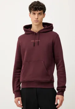 Trussardi hanorac de bumbac culoarea bordo, cu gluga, cu imprimeu, G8108000056N imagine