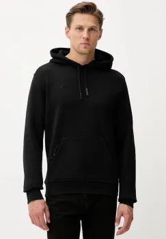 Trussardi hanorac de bumbac culoarea negru, cu gluga, uni, G8078000031N imagine