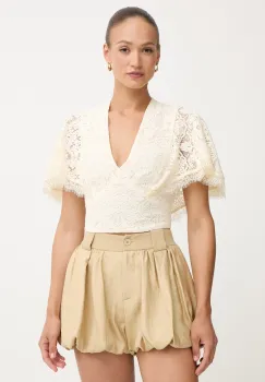 Twinset bluza cu volane pentru femei, din dantela imagine