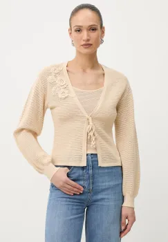 Twinset cardigan de dama de bumbac imagine