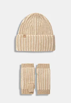 UGG caciula si manusi din amestec de lana CHUNKY imagine