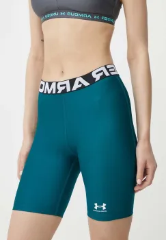 Under Armour pantaloni scurti de antrenament HG Authentics culoarea verde, cu imprimeu, medium waist imagine