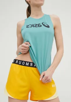 Under Armour pantaloni scurti de antrenament Play Up 3.0 1344552. femei, culoarea portocaliu, cu imprimeu, medium waist 1344552.-028 imagine