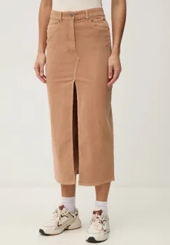 United Colors of Benetton fusta din velur culoarea portocaliu, maxi, drept, 41ULD0045 imagine