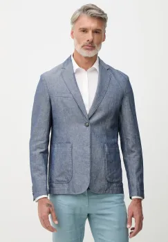 United Colors of Benetton sacou cu un singur rand de nasturi barbatesc din amestec de in imagine