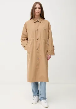 United Colors of Benetton trench femei, culoarea verde, de tranzitie, oversize, 241XDN07I imagine