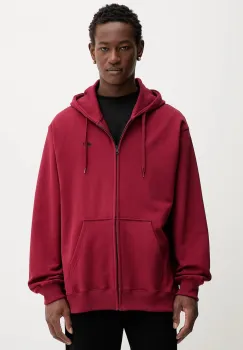 Vans hanorac de bumbac culoarea bordo, cu gluga, uni, VN000P5ABRD1 imagine