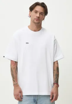 Vans tricou din bumbac barbati, culoarea alb, neted, VN000P1PWHT1 imagine