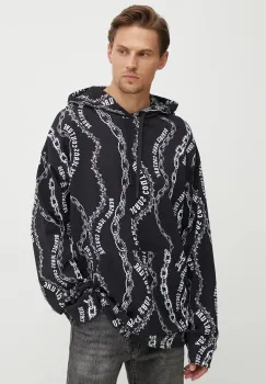 Versace Jeans Couture hanorac de bumbac barbati, culoarea negru, cu gluga, modelator, 77GAI3L0 FS160 imagine