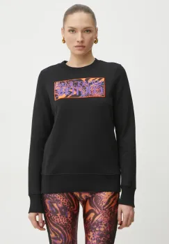 Versace Jeans Couture hanorac de bumbac femei, culoarea negru, cu imprimeu, 78HAIE04 CF00E imagine