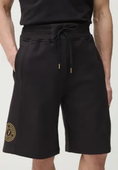 Versace Jeans Couture pantaloni scurti din bumbac barbati, culoarea negru, 78GADT00 CF01T imagine