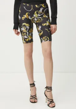 Versace Jeans Couture pantaloni scurti femei, culoarea negru, modelator, medium waist, 78HAC106 JS470 imagine