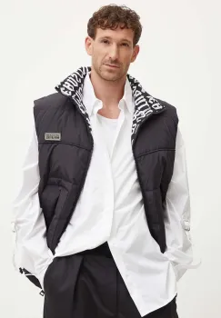 Versace Jeans Couture vesta din puf reversibila barbati, culoarea negru, de iarna, 77GAP421 CQD53 imagine